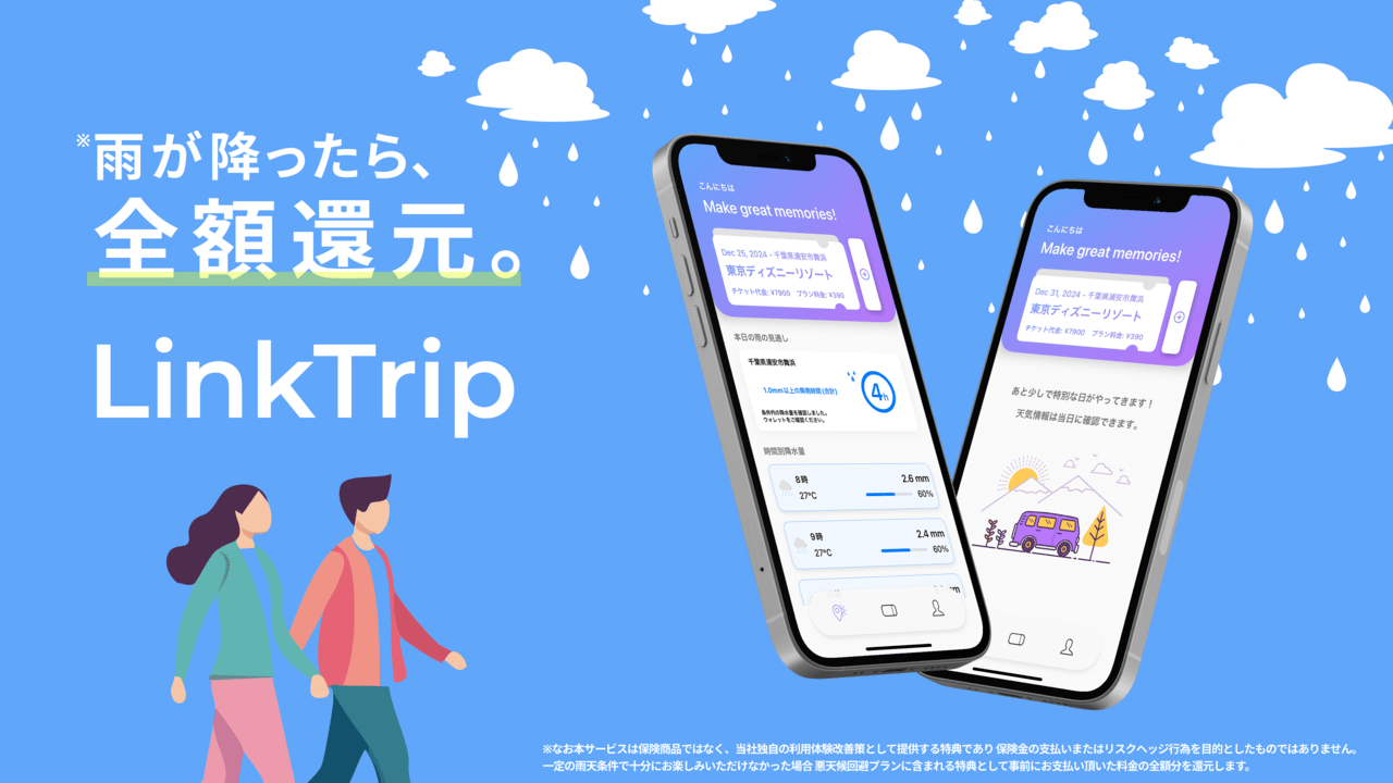 キャンプ予定日に雨が降ったら全額還元？悪天候回避アプリ『LinkTrip』の今後に期待大