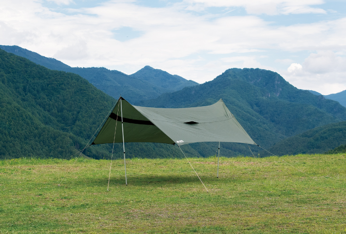 風通し抜群で夏キャンプも快適！広々設計の「neos エアベント ヘキサタープ-BE」登場